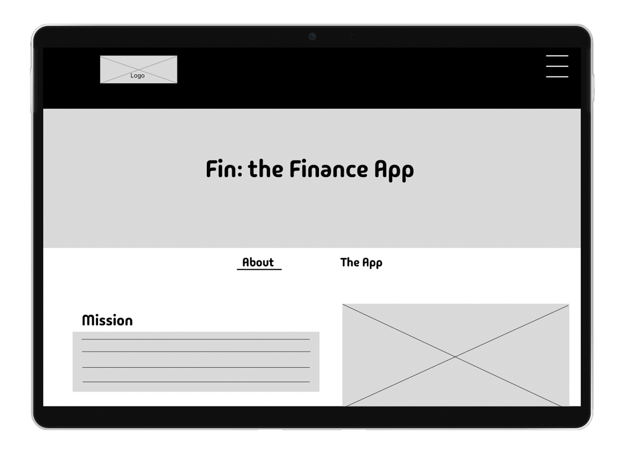 fin website landing page wireframe