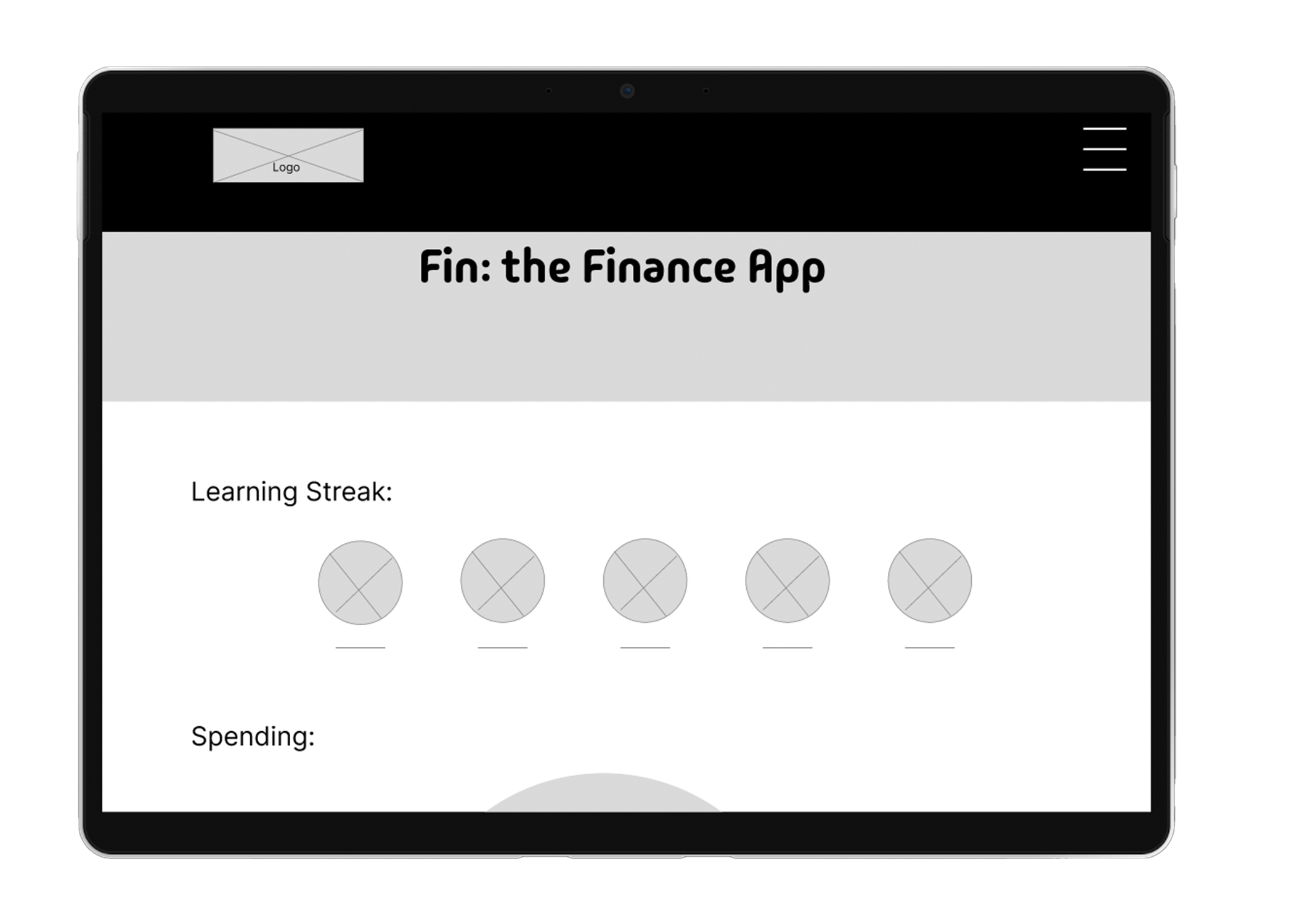 fin home screen on website